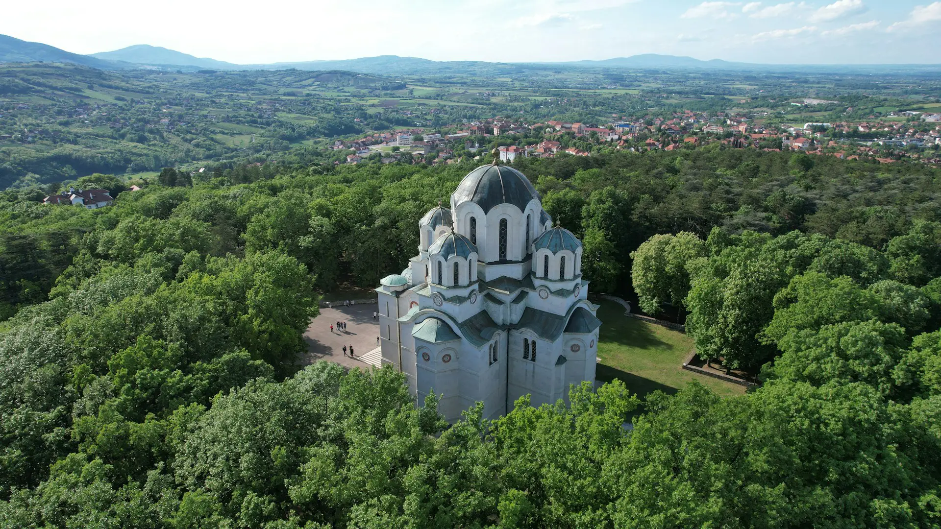 View of the Church of St. George on Oplenac, Serbia, with historic royal heritage.