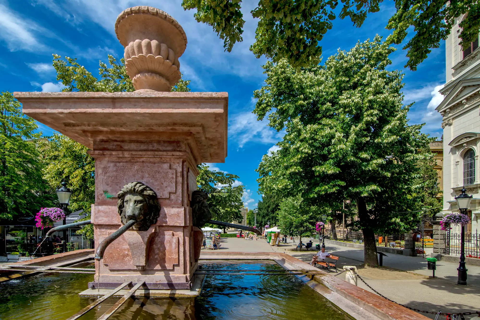 Four Lions Fountain in Sremski Karlovci, Serbia